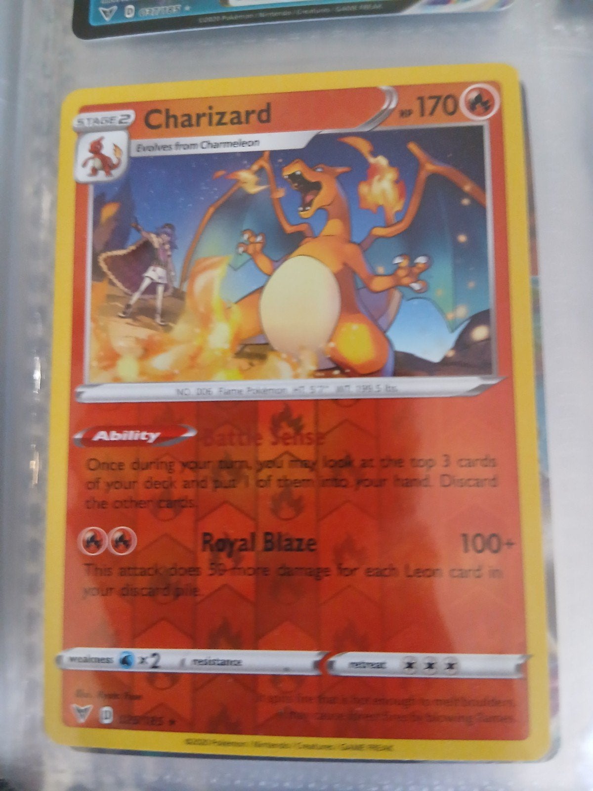 Charizard Pokémon Kaart - Battle Sense & Royal Blaze, Ophalen of Verzenden, Zo goed als nieuw, Losse kaart