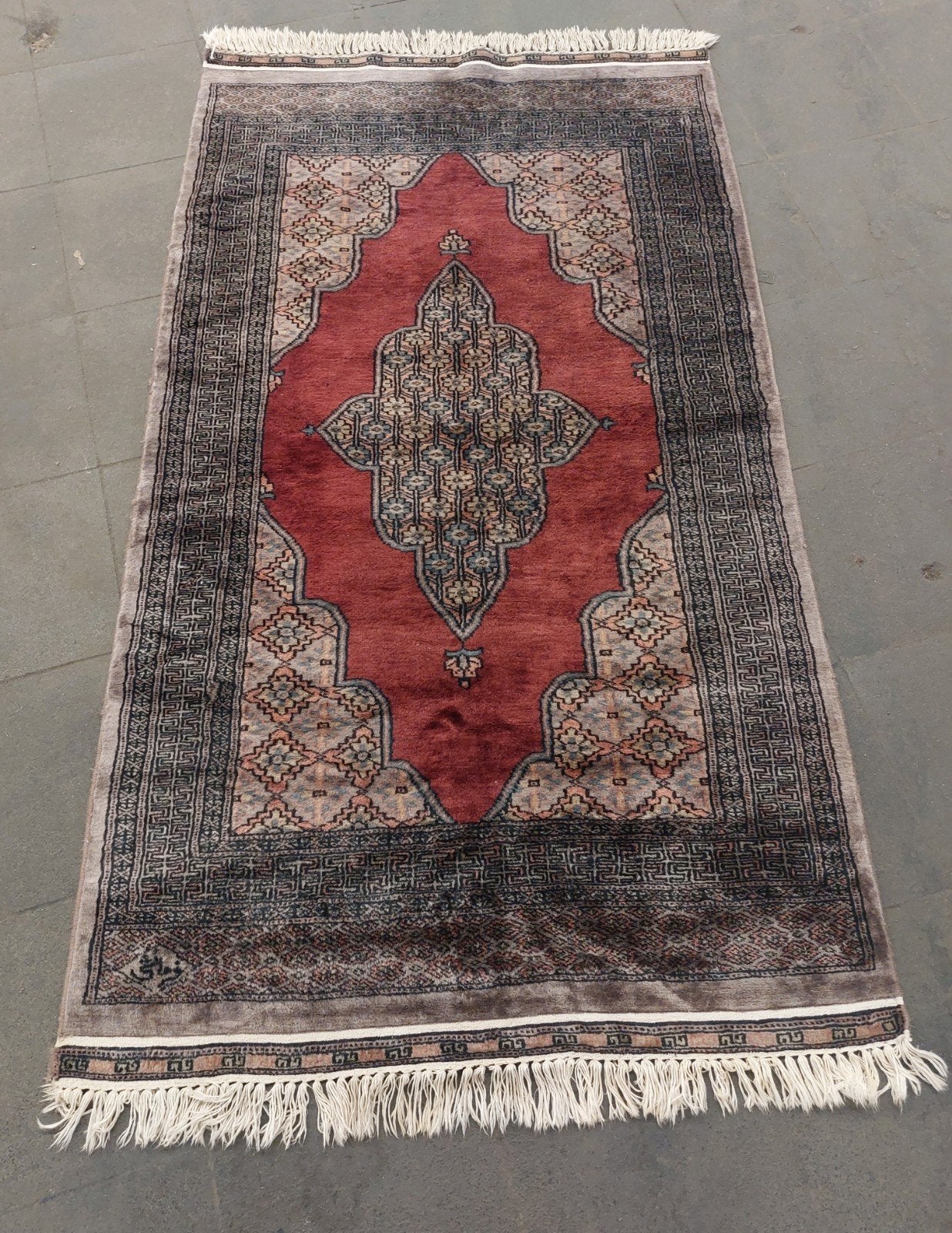 Handgeknoopt Tapijt Vloerkleed, Gebruikt, 150 tot 200 cm, Rechthoekig, 50 tot 100 cm