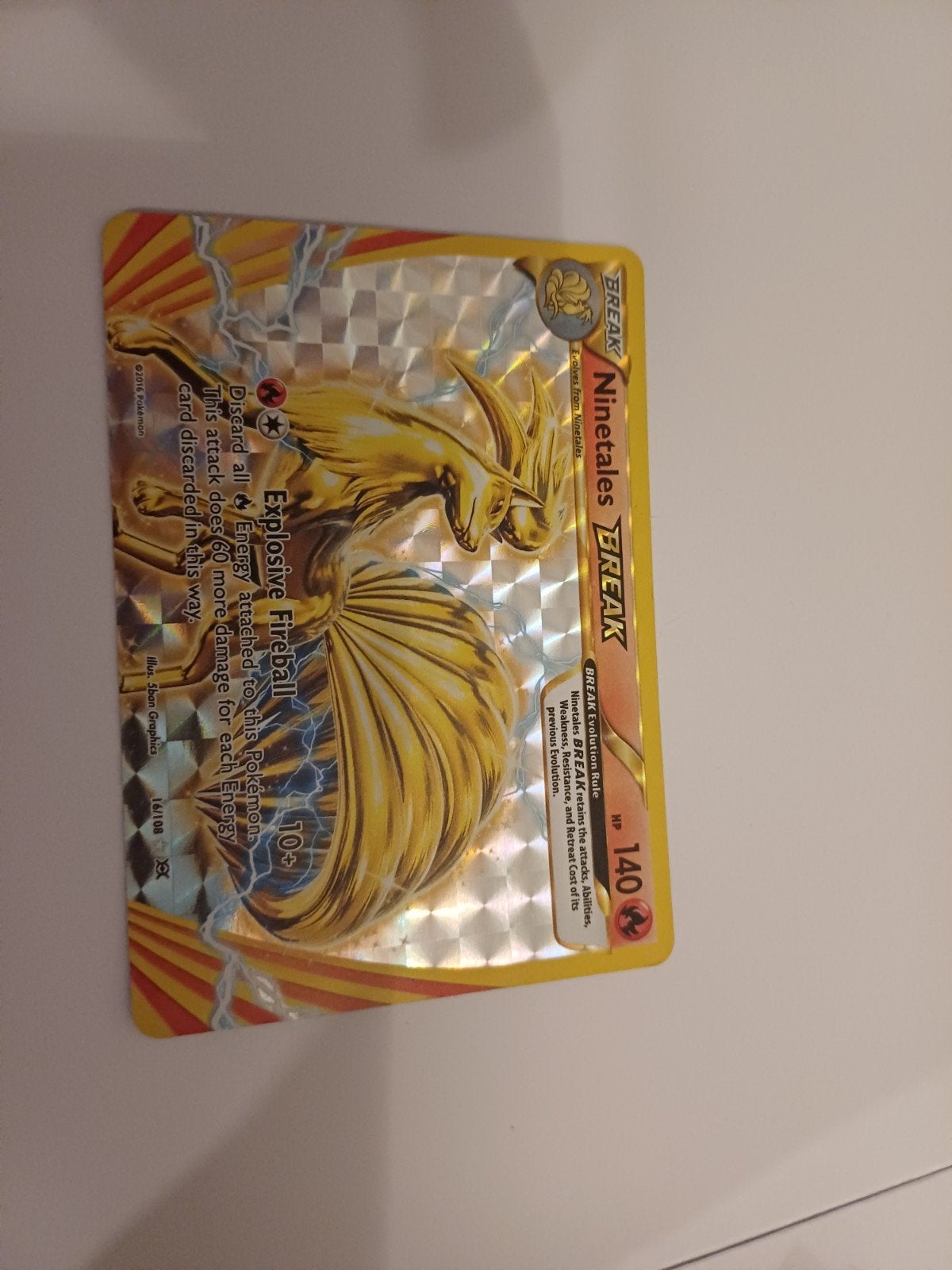 Ninetales BREAK Pokémon kaart (2016), Ophalen, Gebruikt, Losse kaart, Foil