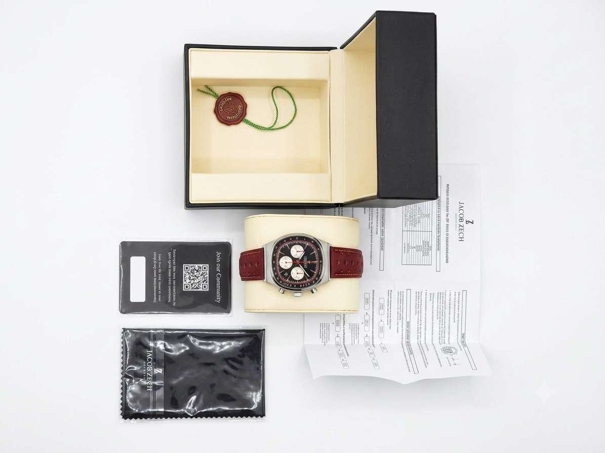 Jacob Zech Chronograaf Horloge, Sieraden, Tassen en Uiterlijk, Overige merken, Leer, Polshorloge, Ophalen of Verzenden