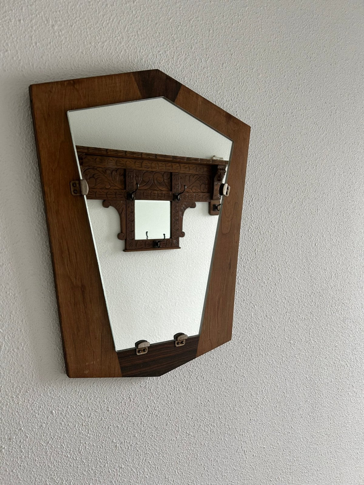 Wandspiegel jaren 50/60, Huis en Inrichting, Woonaccessoires | Spiegels, Minder dan 50 cm, Ophalen of Verzenden, Zo goed als nieuw