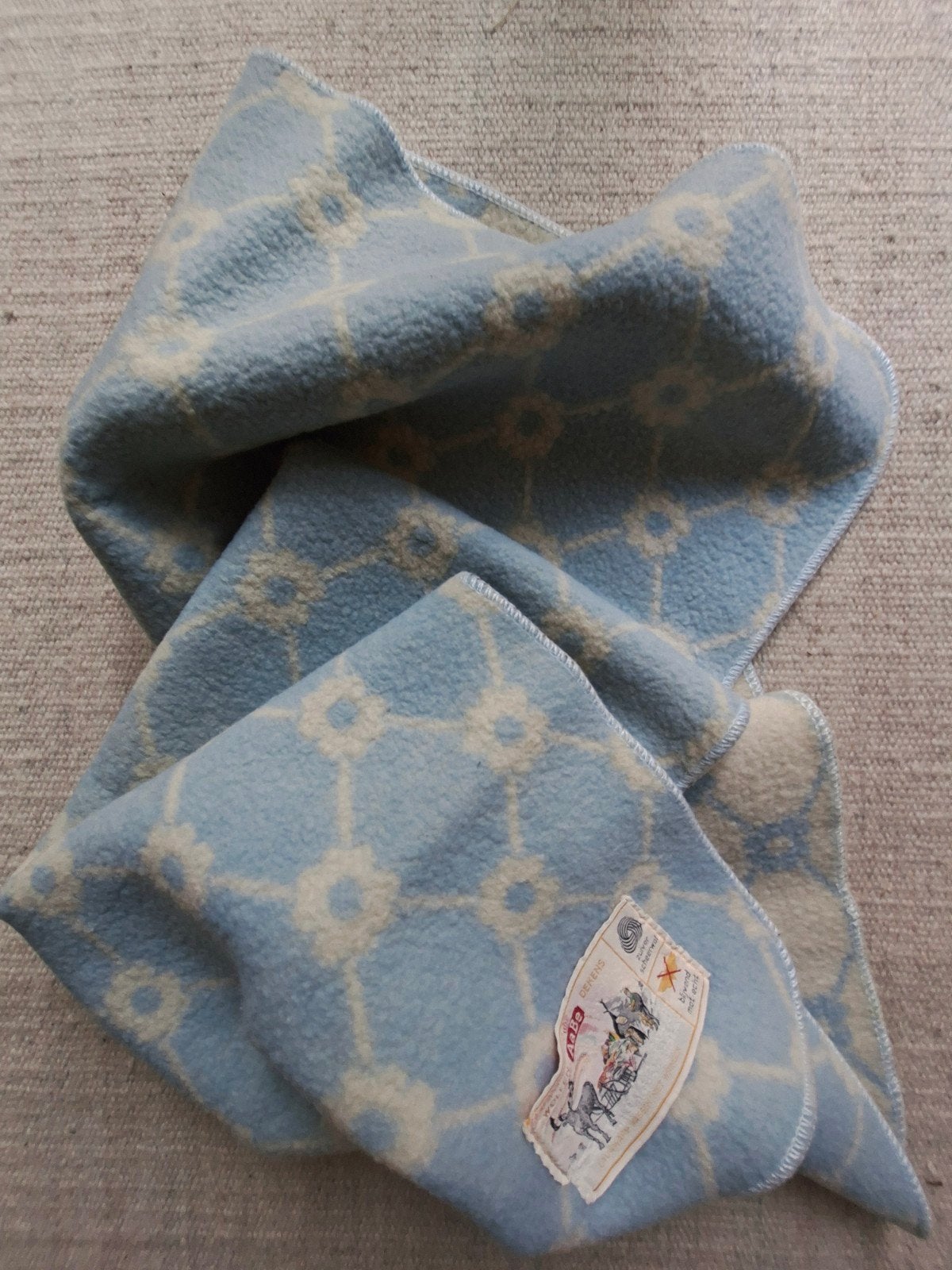 Vintage/Retro Wollen Babydeken - AaBe, Gebruikt, Blauw, Deken, Overige merken
