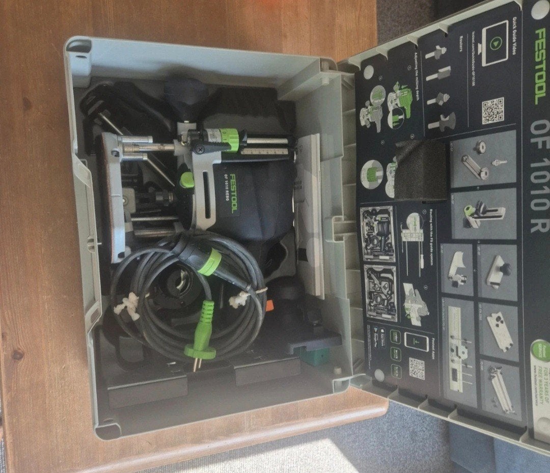 Festool OF 1010 REBQ-Plus set + Extra's (Z.G.A.N.), Ophalen, Zo goed als nieuw, Bovenfrees, Festool