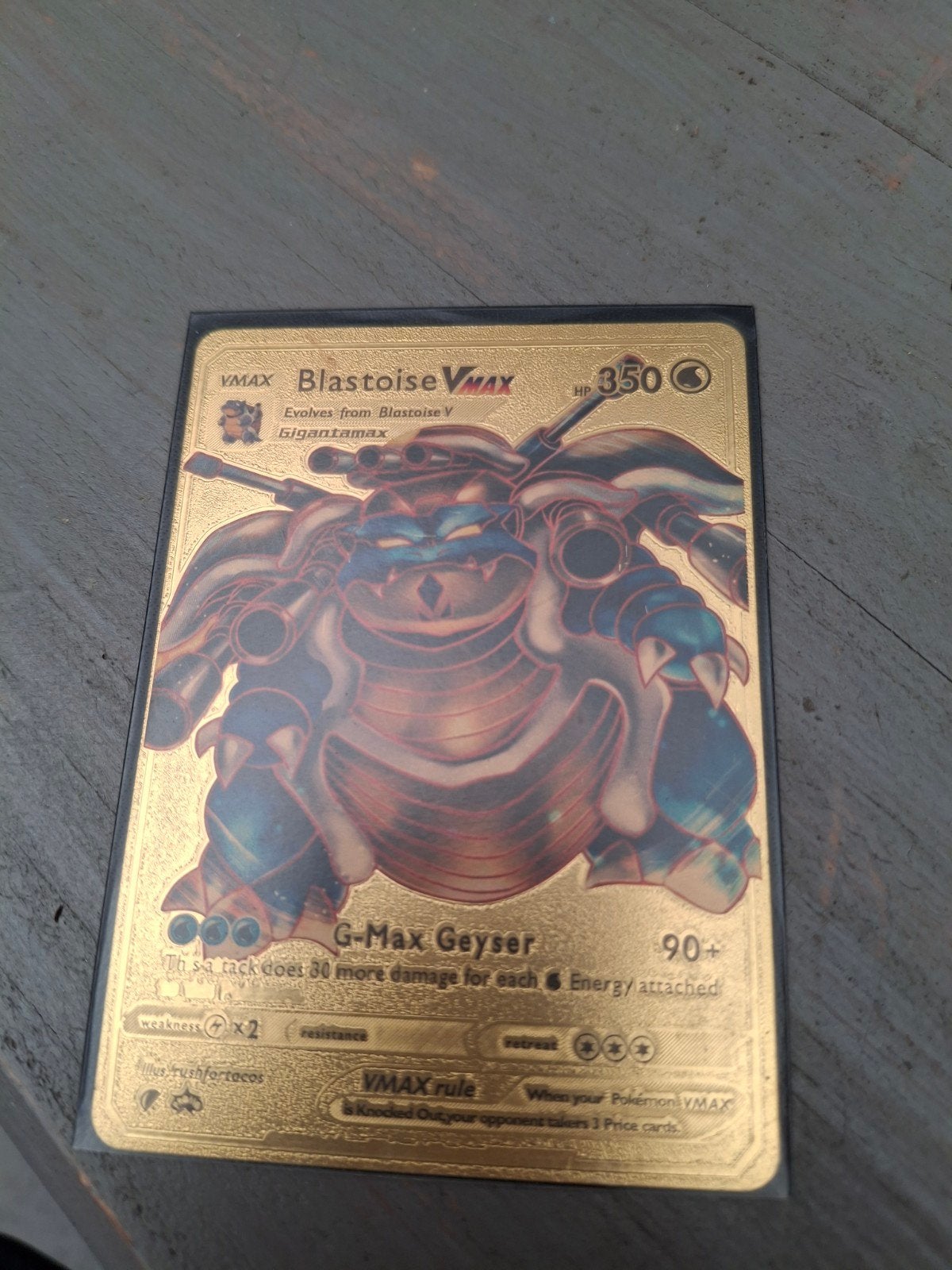 Pokémon Blastoise VMAX Gouden Kaart - Zeldzaam!, Ophalen of Verzenden, Zo goed als nieuw, Losse kaart, Foil