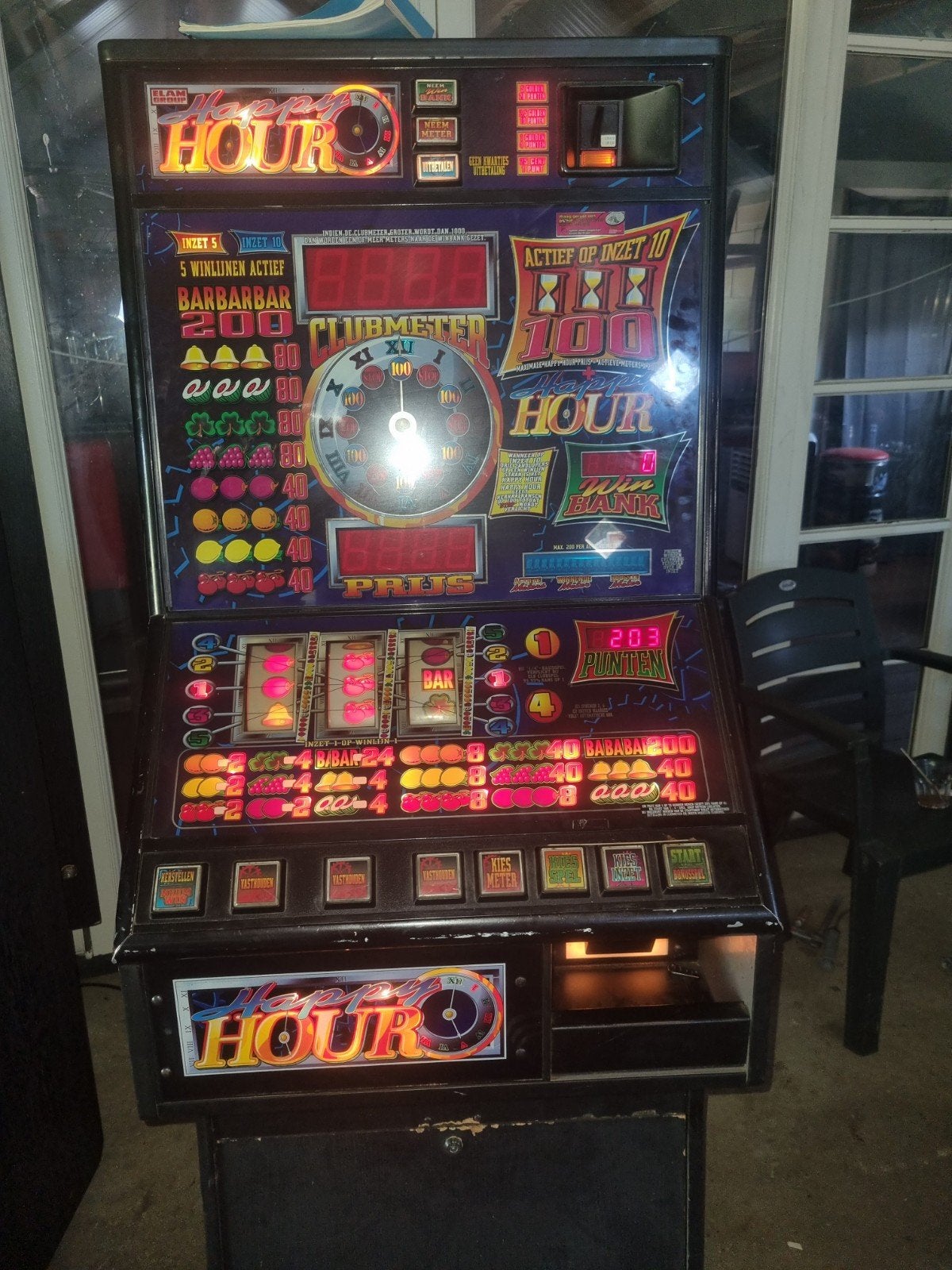Happy Hour fruitautomaat, Euro, Ophalen of Verzenden, Gebruikt, Met sleutels