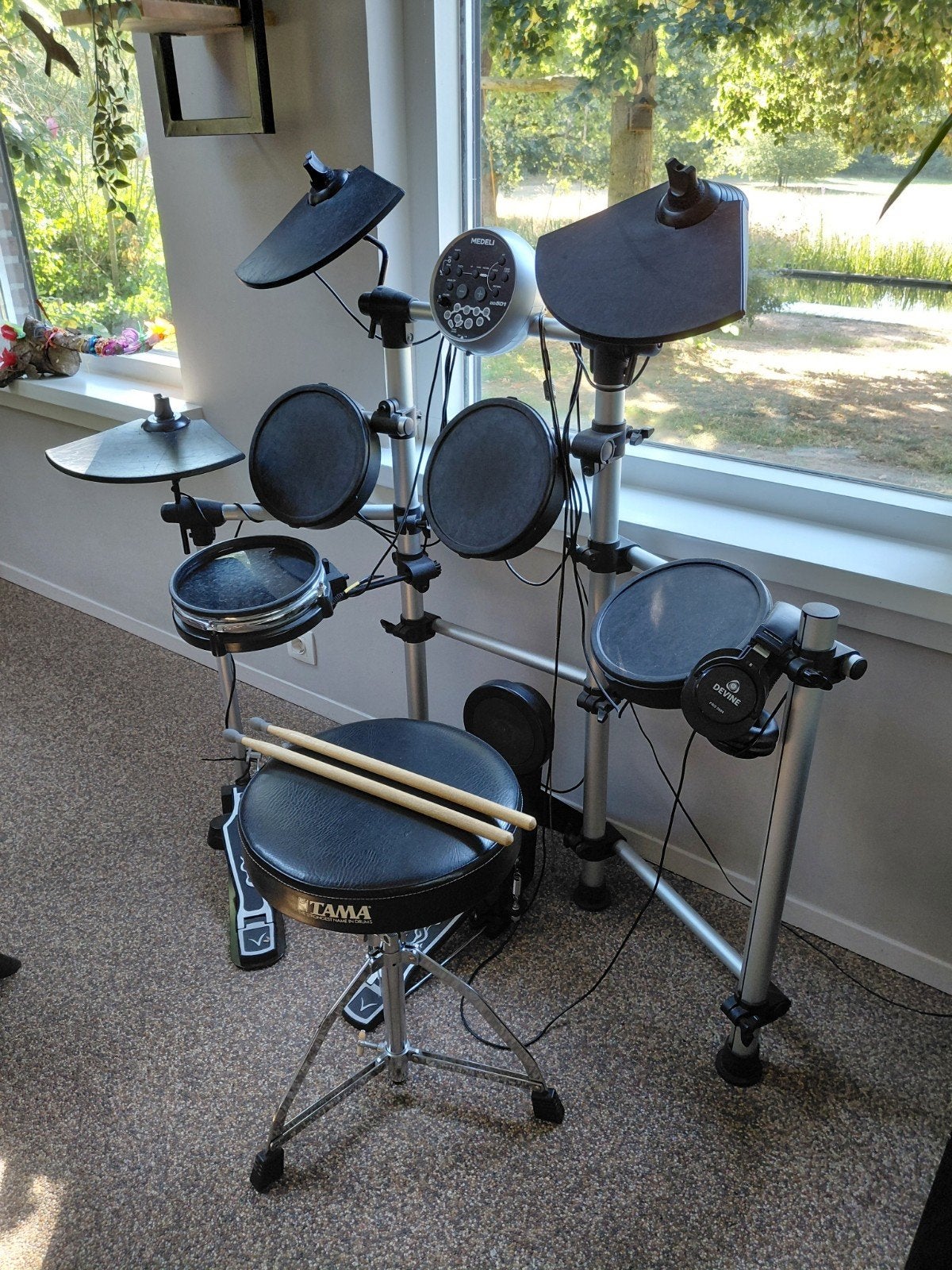Medeli DD501 Elektronisch Drumstel met Tama kruk, Ophalen, Gebruikt, Overige merken, Elektronisch