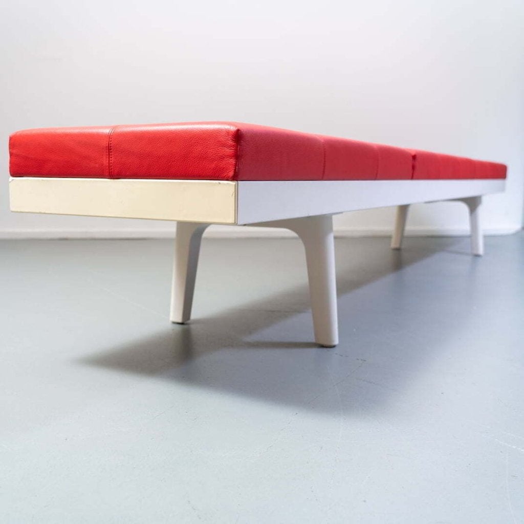 Vitra Bench Level 34 Bank Rood Leer - Wit, Niet ingevuld, Zo goed als nieuw, Niet ingevuld, Niet ingevuld