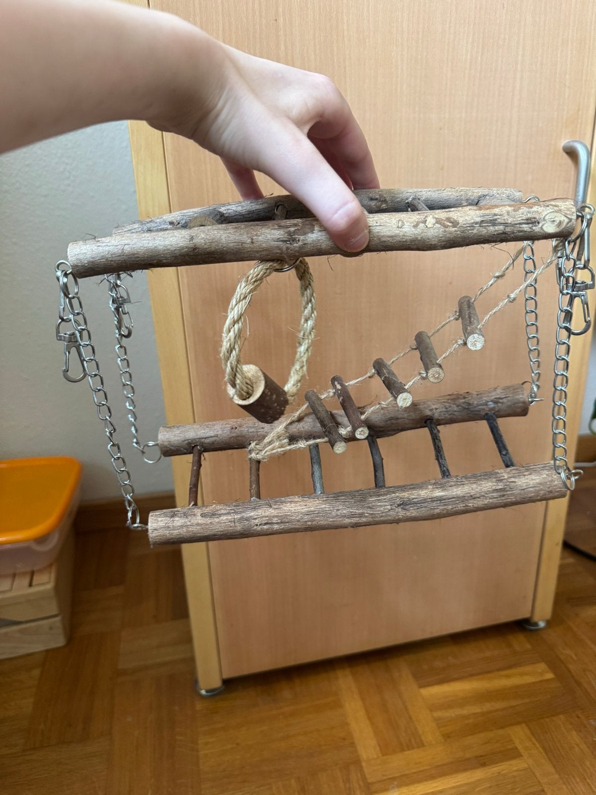 Houten dieren speelgoed - klimrek voor knaagdieren/vogels, Ophalen of Verzenden, Gebruikt