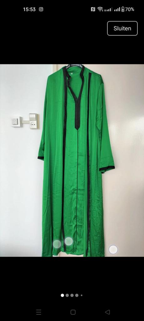 Nieuwe 2-delige Caftan/Abaya - Maat M/L, Ophalen of Verzenden, Nieuw, Maat 38/40 (M), Groen