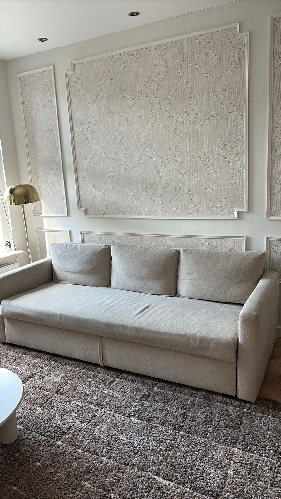 MOET 20 SEPTEMBER WEG! 3-zits bank Friheten IKEA beige, Huis en Inrichting, Banken | Bankstellen, Ophalen, Gebruikt, Tweepersoons