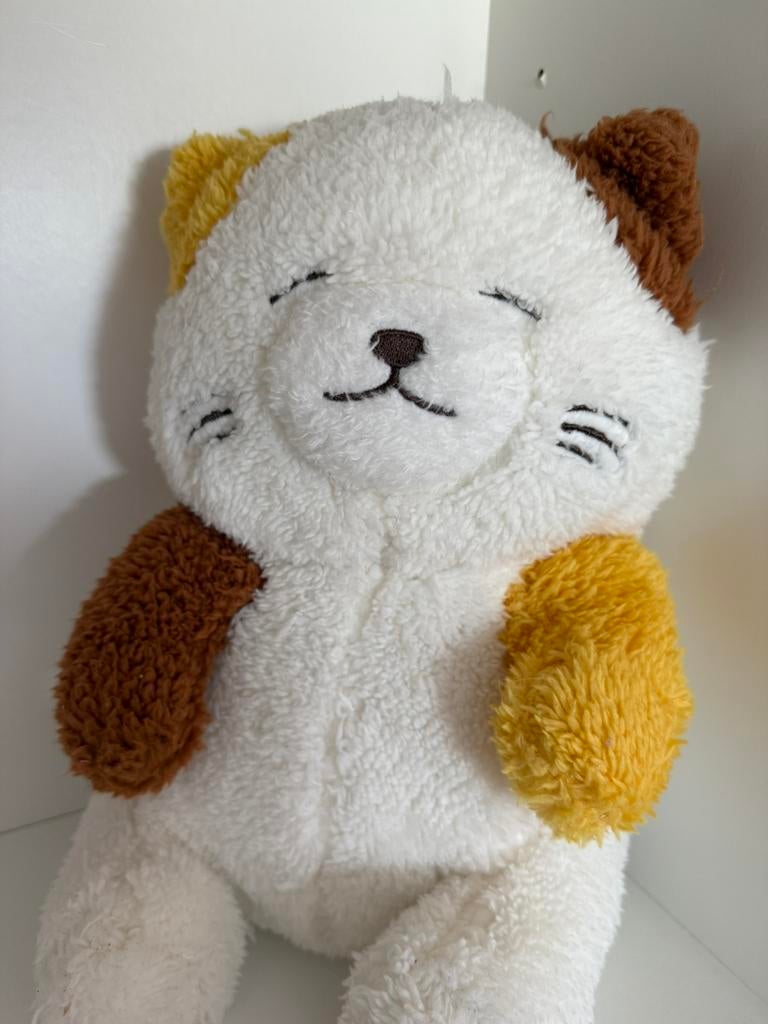 Miniso knuffel kat wit bruin en geel, Ophalen of Verzenden, Zo goed als nieuw