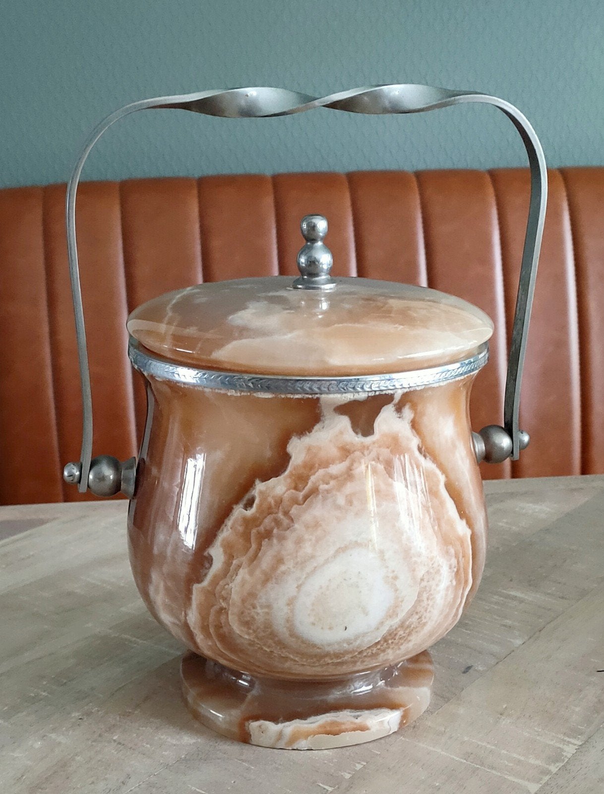 Onyx pot met handvat, Ophalen of Verzenden