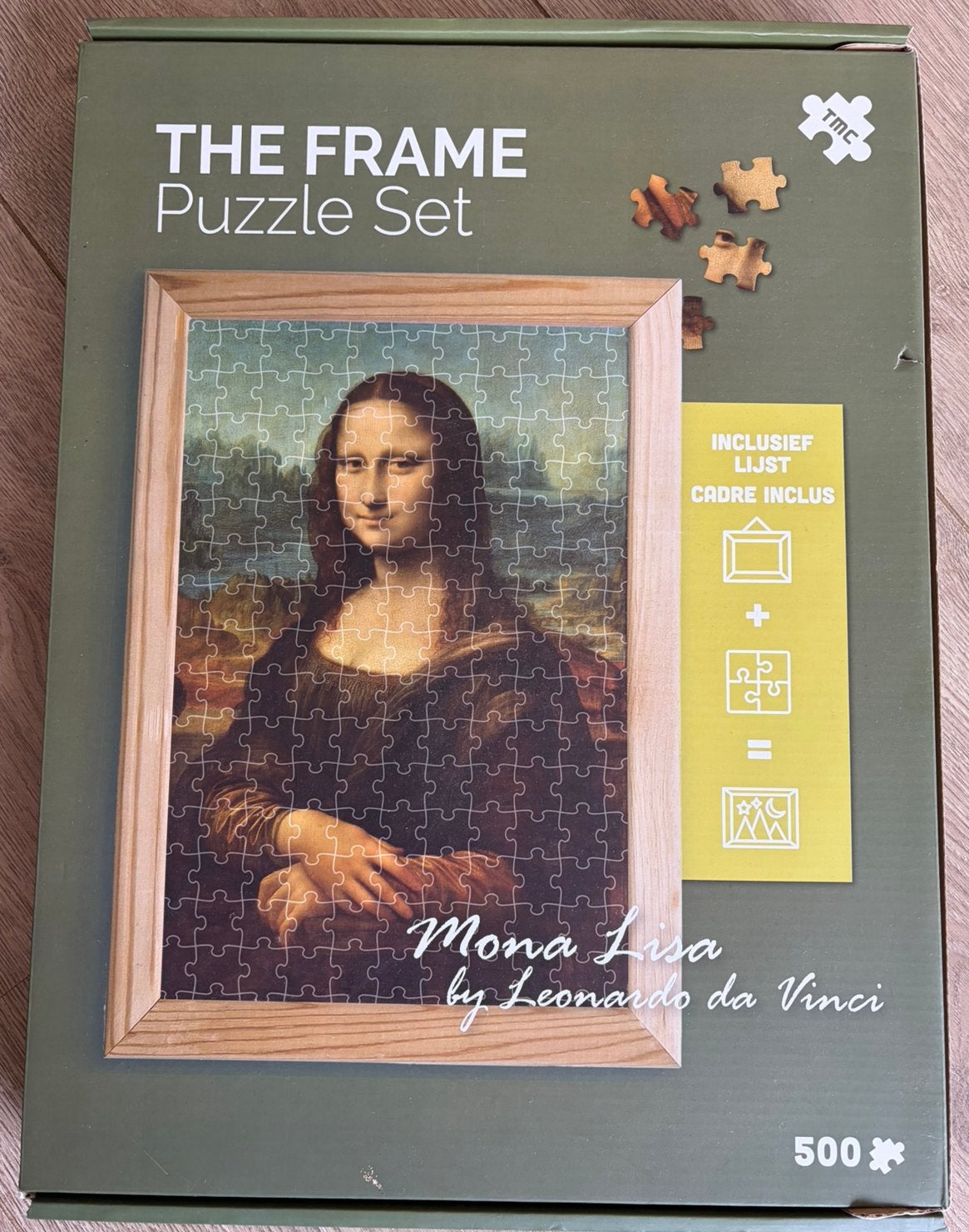 Puzzel van de Mona Lisa met frame, Ophalen, 500 t/m 1500 stukjes, Zo goed als nieuw, Legpuzzel