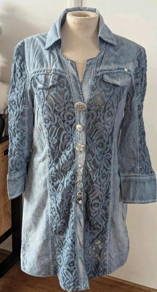 Elisa Cavaletti jeans blauwe jurk S, Kleding | Dames, Blouses en Tunieken, Zo goed als nieuw, Maat 36 (S), Blauw, Ophalen of Verzenden
