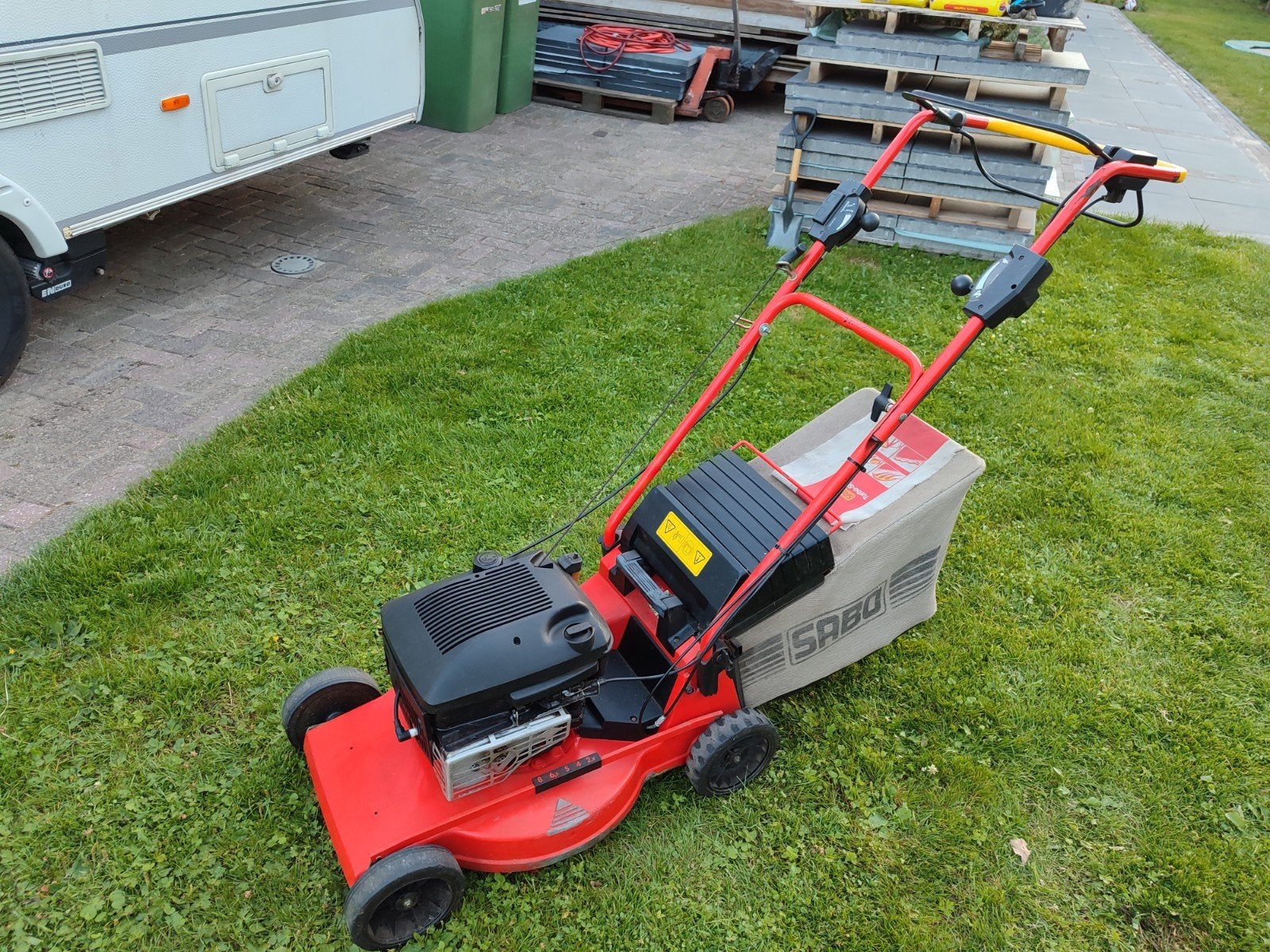 SABO grasmaaier, Tuin en Terras, Grasmaaiers, Ophalen, Gebruikt, 50 cm of meer