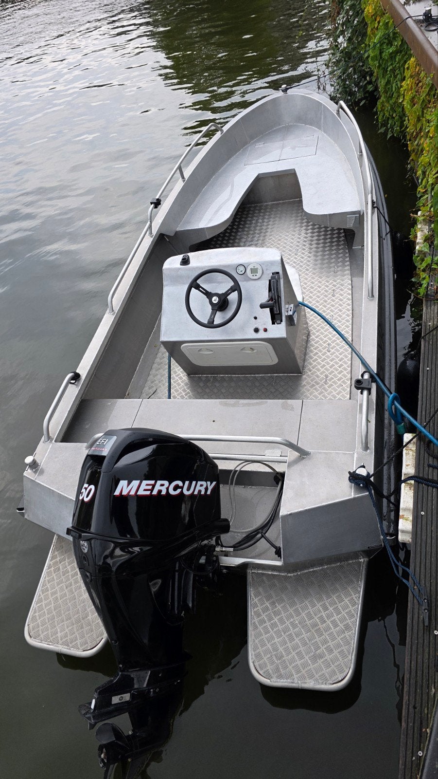 Van Vossen Twister 500 Aluminium Boot Mercury 50 PK + Pega, Watersport en Boten, Ophalen, Consoleboot, Anker, Aluminium