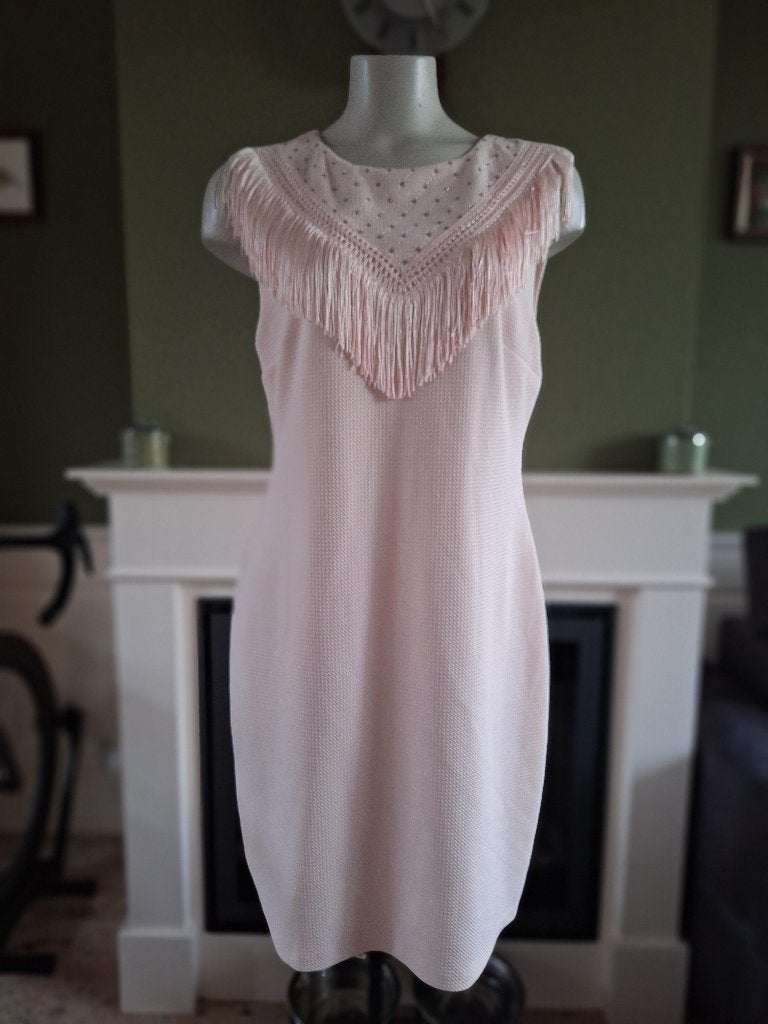 K-Design K Design zalm roze franje jurk XL, K-design, Verzenden, Maat 46/48 (XL) of groter, Zo goed als nieuw