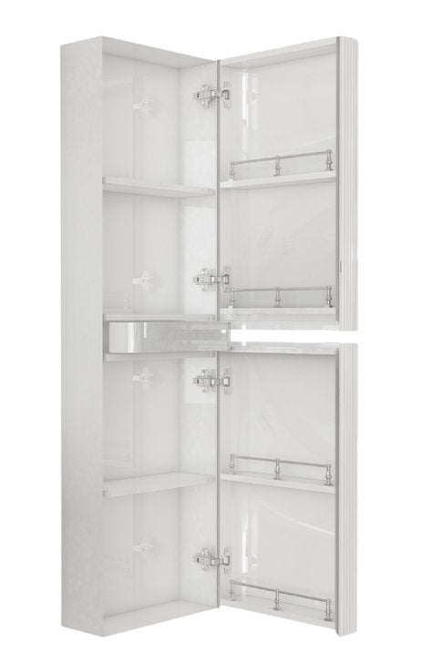 Luxe kolomkast, glans wit, ribbels, modern, ruim, Virka 140, Ophalen of Verzenden, Nieuw