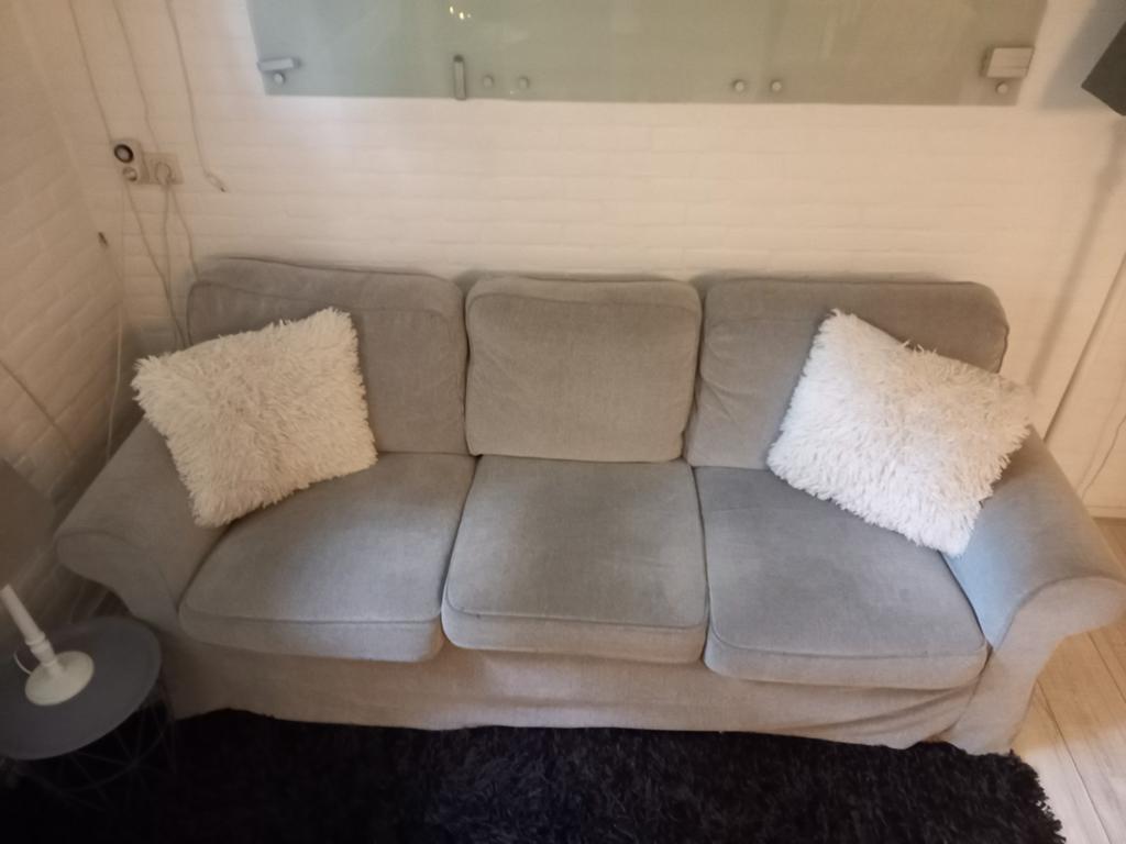 Ikea 3 zits bank Ektrop grijs, Huis en Inrichting, Ophalen, Gebruikt, 150 tot 200 cm, Tweepersoons