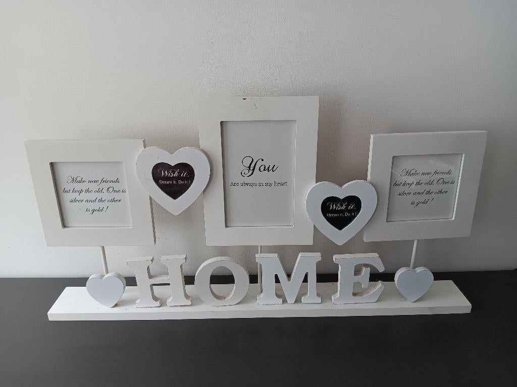 Houten fotolijst collage HOME wit landelijke stijl