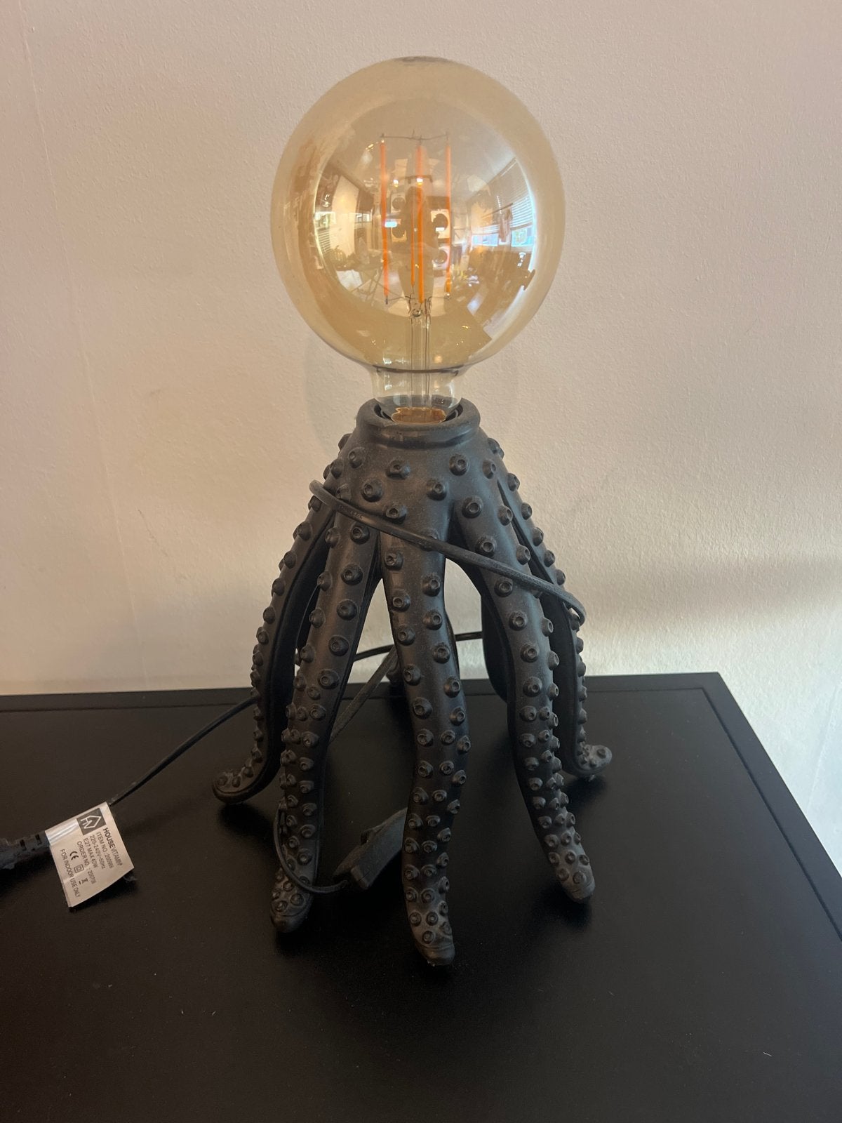 Unieke Octopus Tafellamp met Edison Lamp, Ophalen of Verzenden, Zo goed als nieuw, Metaal, Minder dan 50 cm