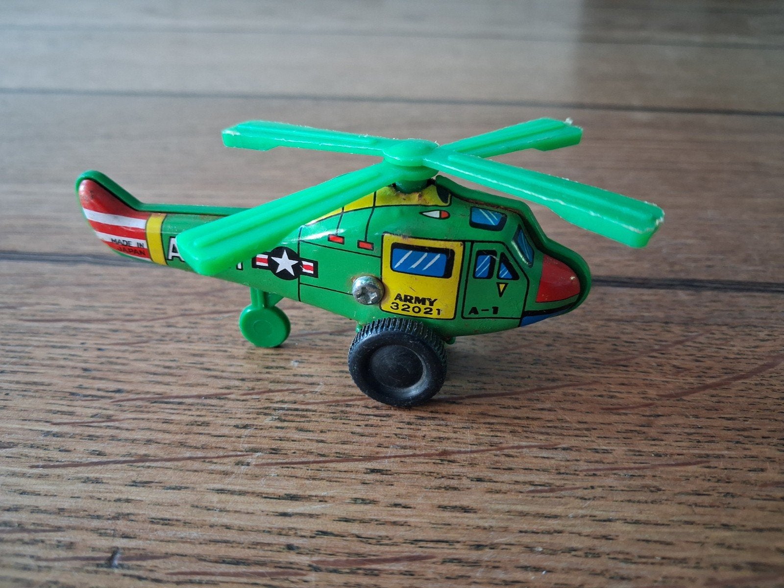 Vintage  Helikopter - Groen 'ARMY' Model Japan, Ophalen of Verzenden, Gebruikt