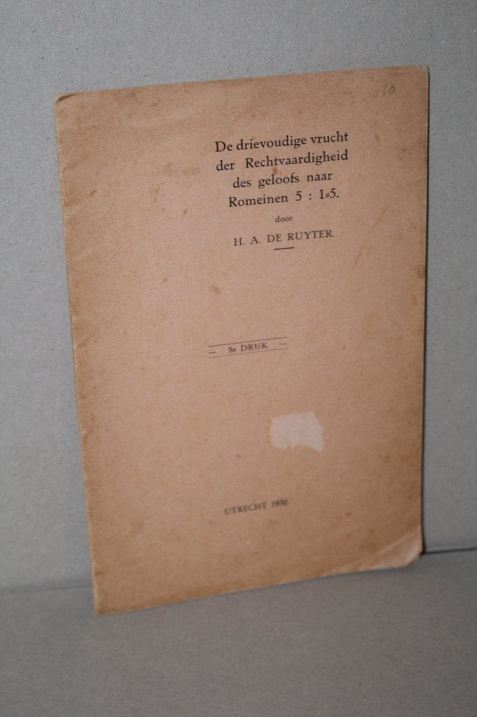 H.A. de Ruyter - De drievoudige vrucht der Rechtvaardigheid, Ophalen of Verzenden, Gelezen, Christendom | Protestants