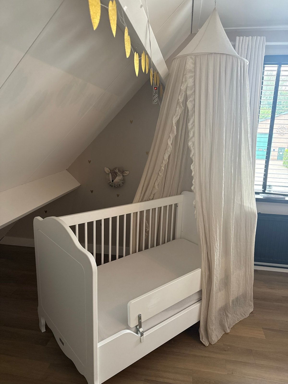 Bed 60x120 Elena Wit, Kinderen en Baby's, Kinderkamer | Bedden, Zo goed als nieuw, 140 tot 160 cm, 70 tot 85 cm, Lattenbodem, Ophalen