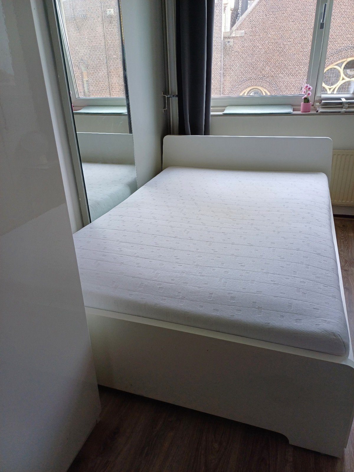 Askvoll bed Ikea 140x200 cm, Ophalen, Wit, Tweepersoons, 140 cm