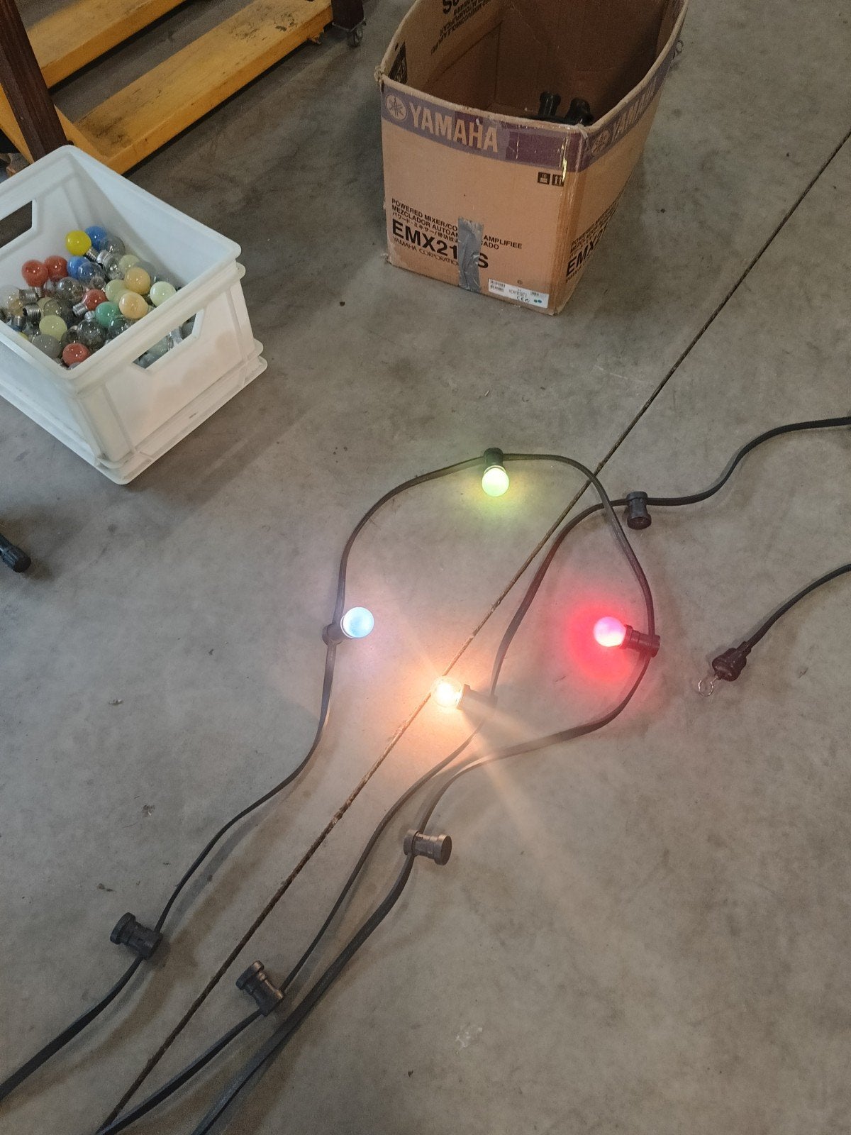 Lichtsnoeren, 25 meter, 50 lampen, gekleurde gloeilampen e14, Ophalen, Gebruikt