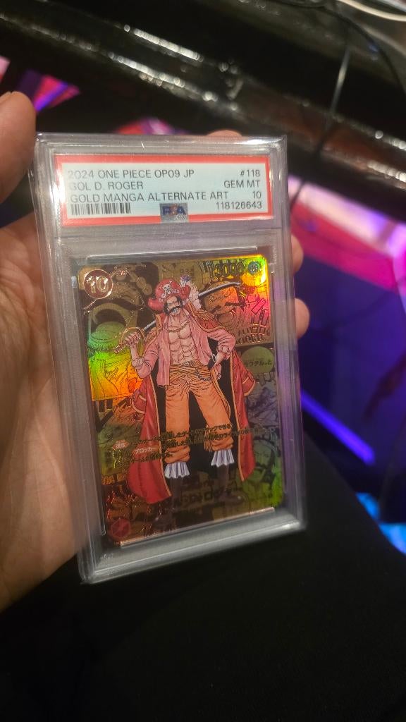 One Piece OP09-118 Gold Manga GOL D. ROGER. Psa 10!, Hobby en Vrije tijd, Verzamelkaartspellen | Overige, Ophalen, Zo goed als nieuw