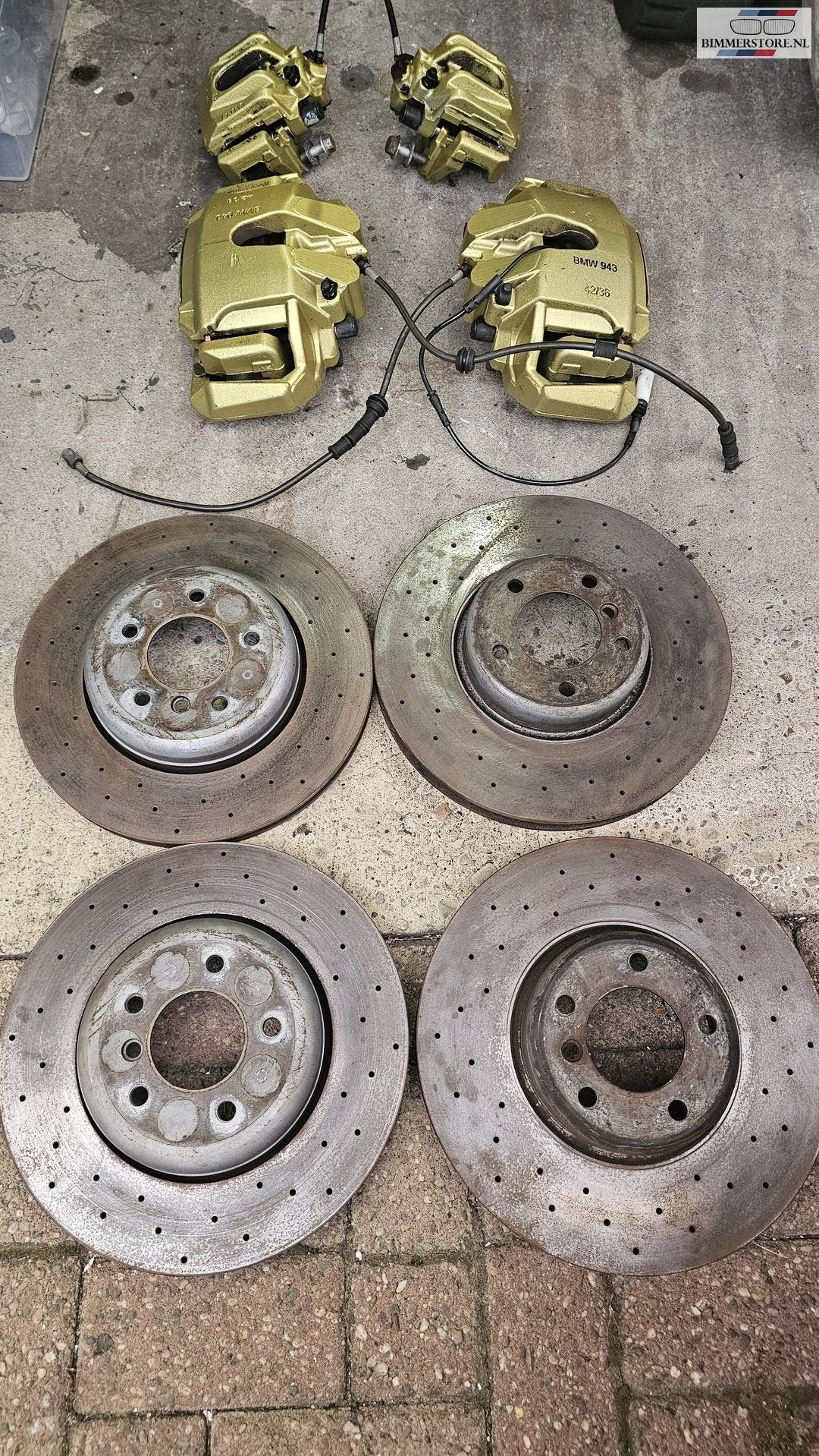 Upgrade Remschijven set remklauwen rembloken set voorzijde g, Auto-onderdelen, Gebruikt, -, Ophalen of Verzenden, -