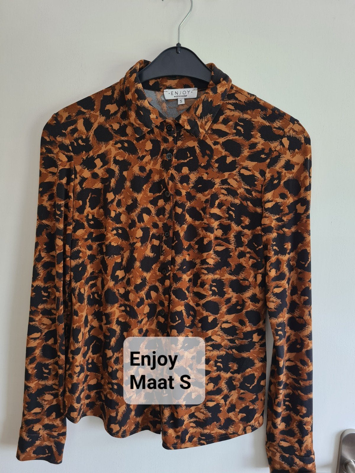 Enjoy Dames Blouse met stijlvolle print Maat S, Bruin, Enjoy, Ophalen of Verzenden, Zo goed als nieuw
