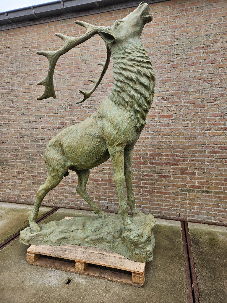 ZEER GROOT BRONZEN HERT NU AAN ZEEER LAGE PRIJS! RUIME KEUZE, Tuin en Terras, Tuinbeelden, Ophalen of Verzenden, Zo goed als nieuw