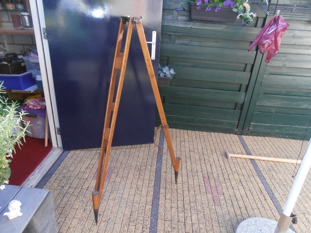 Antieke houten statief,, Antiek en Kunst, Ophalen