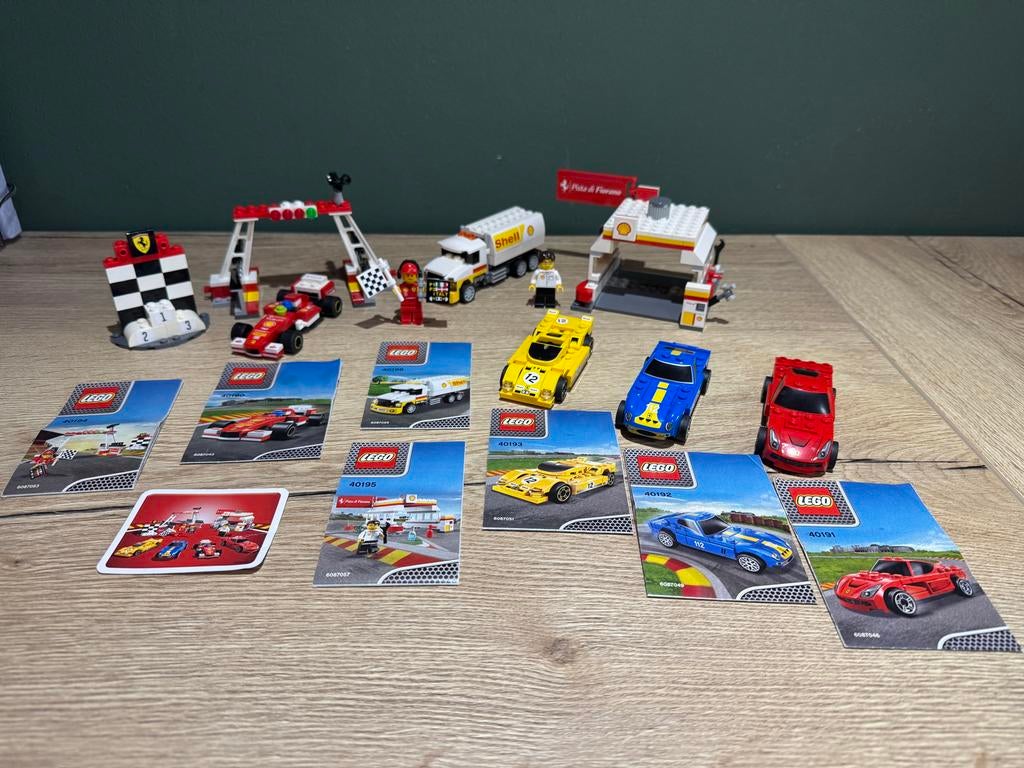 Lego collectie van 7 Shell / Ferrari sets / 40190 t/m 40196, Ophalen of Verzenden, Gebruikt, Complete set, Lego