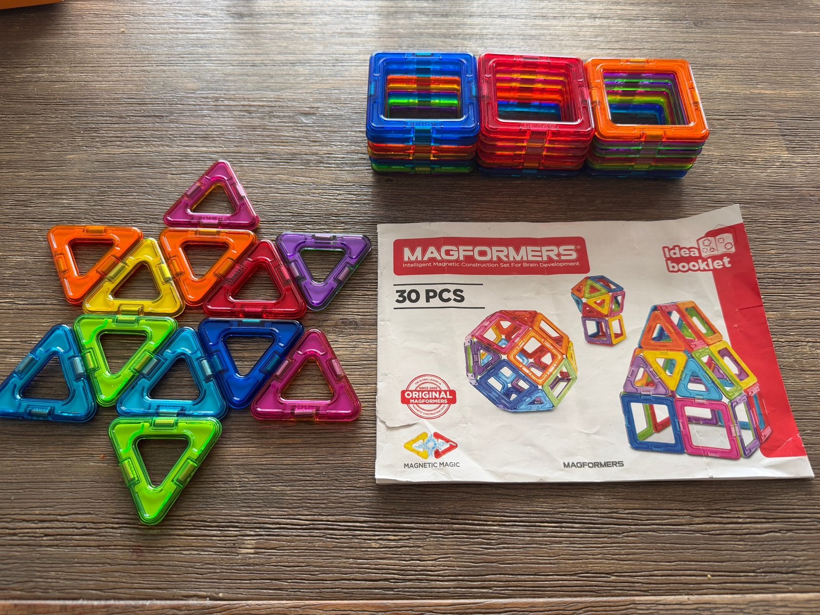 Magformers magnetische vormen 30 stuks, Ophalen of Verzenden, Gebruikt, Overige merken