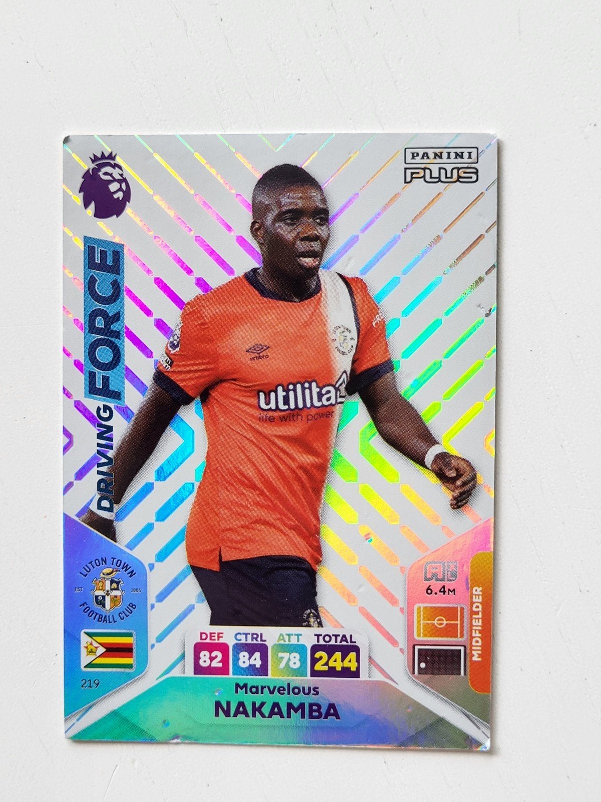 Marvelous Nakamba Panini Adrenalyn XL Plus 2024 Luton Town, Ophalen of Verzenden