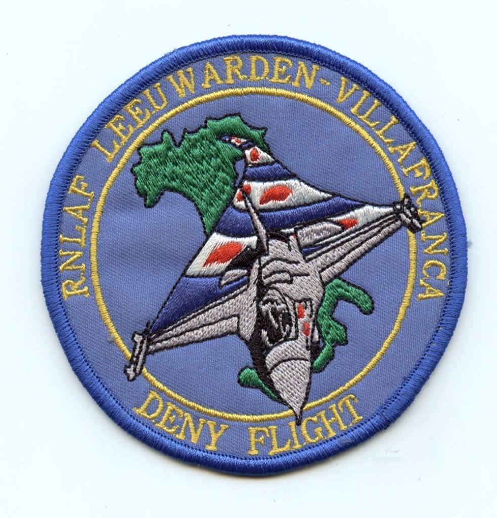 KLu luchtmacht patch 322/323sqn Deny Flight Villafranca, Verzamelen, Ophalen of Verzenden, Luchtmacht, Nederland, Embleem of Badge