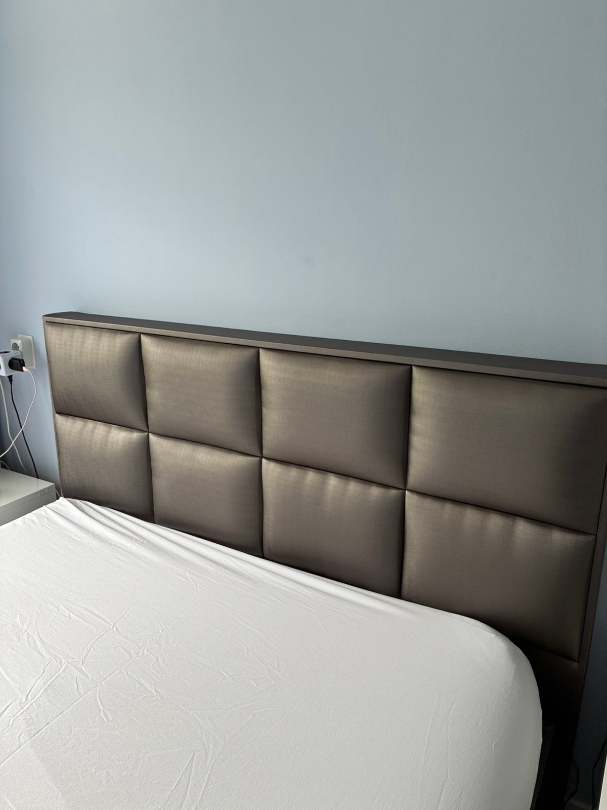 Gestofeerd Hoofdbord voor 160cm bed/boxspring, Huis en Inrichting, Slaapkamer | Boxsprings, Ophalen, Zo goed als nieuw