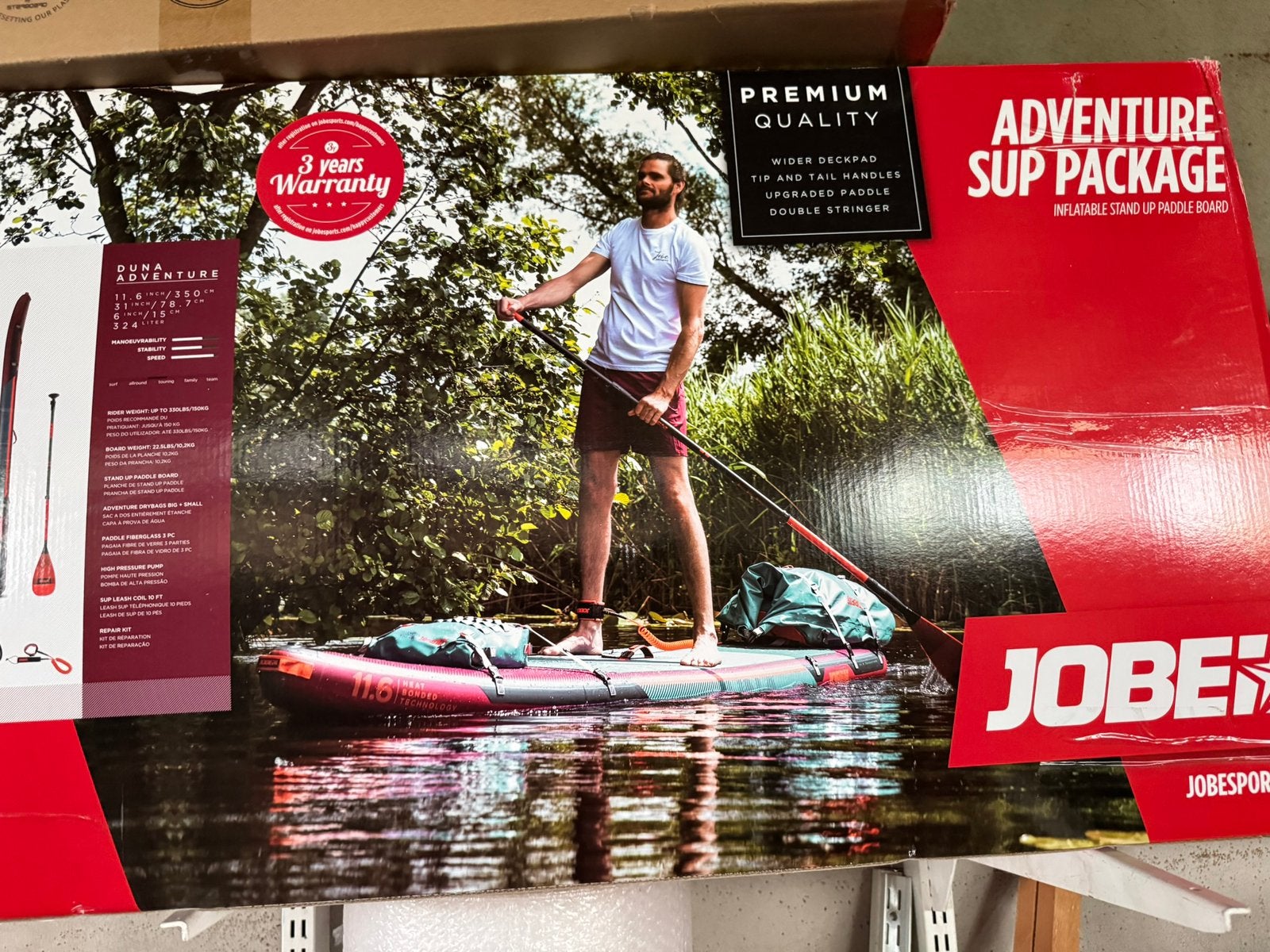 Jobe Adventure Duna 11.6 SUP-board compleet met doos, Ophalen, Gebruikt, SUP-boards
