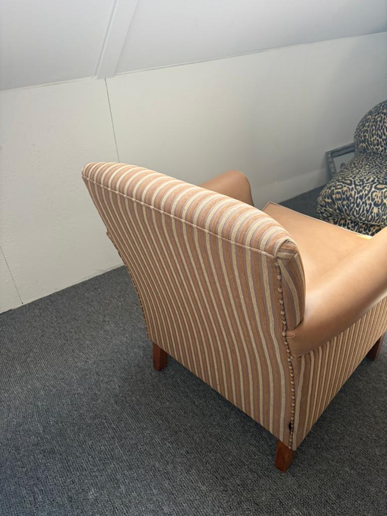 2 echt leren fateuils mocca bruin ZGAN, Huis en Inrichting, Fauteuils, Ophalen, Zo goed als nieuw, 50 tot 75 cm, Leer