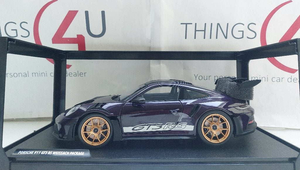 Solido 1:18 Porsche 911 (992) GT3 RS Weissach 2024 paars, Ophalen of Verzenden, Nieuw, Auto, Solido