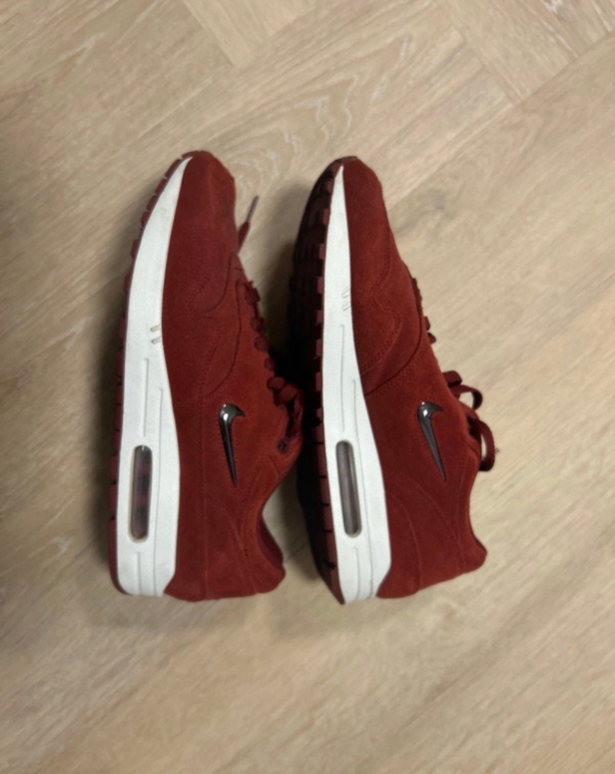 Nike Air Max 1 Premium SC Jewel Rood - Zeer Goede Conditie, Ophalen, Zo goed als nieuw, Rood, Sneakers of Gympen
