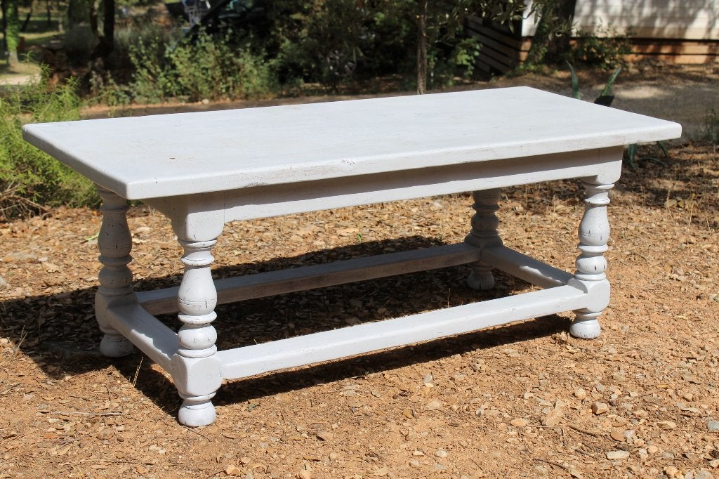 Brocante - Stoere & stevige salontafel!, Ophalen, Hout, Grijs, Gebruikt
