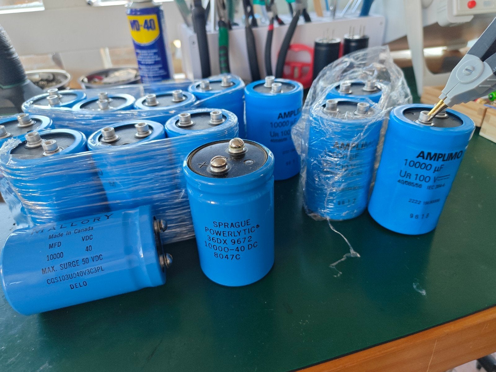 Sprague, Philips Amplimo, Mallory Powerlytic 10000uF 40-100v, Hobby en Vrije tijd, Ophalen of Verzenden, Zo goed als nieuw