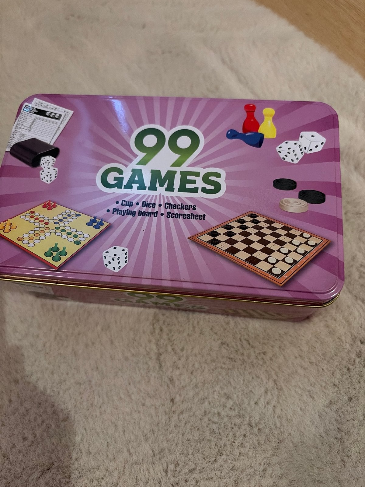 99 Games Bordspellen Collectie in Blikken Doos, Een of twee spelers, Ophalen, Gebruikt, Reisspel