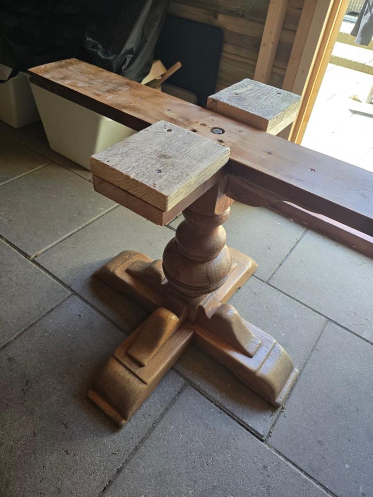 Super mooie kloosterpoot - Eikenhout, Ophalen, Tafelpoot, Minder dan 50 cm, Gebruikt
