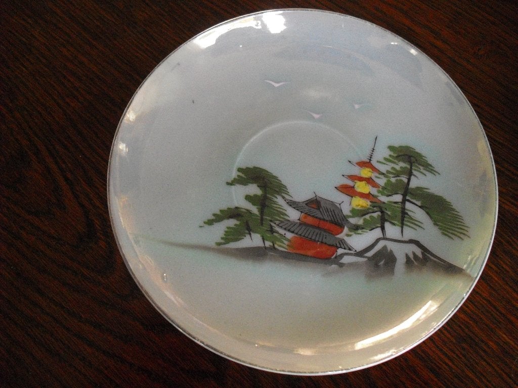 4 chinese  porceleinen kop en schotels, Ophalen of Verzenden, Zo goed als nieuw, Porselein, Kop en/of schotel