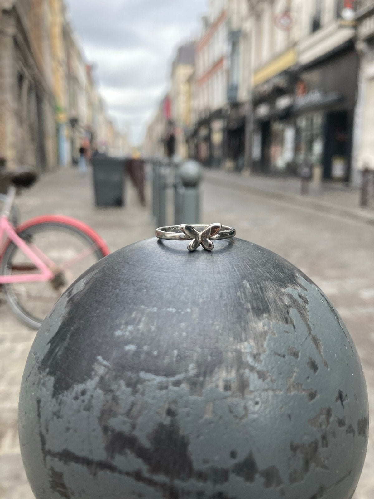 Zilveren Vlinder Ring, Gebruikt, Ophalen of Verzenden, Kleiner dan 17, Dame